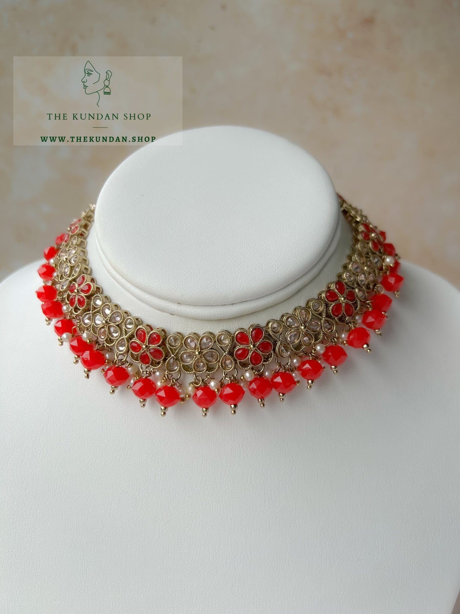 Imagine Polki in Red Necklace Sets THE KUNDAN SHOP 