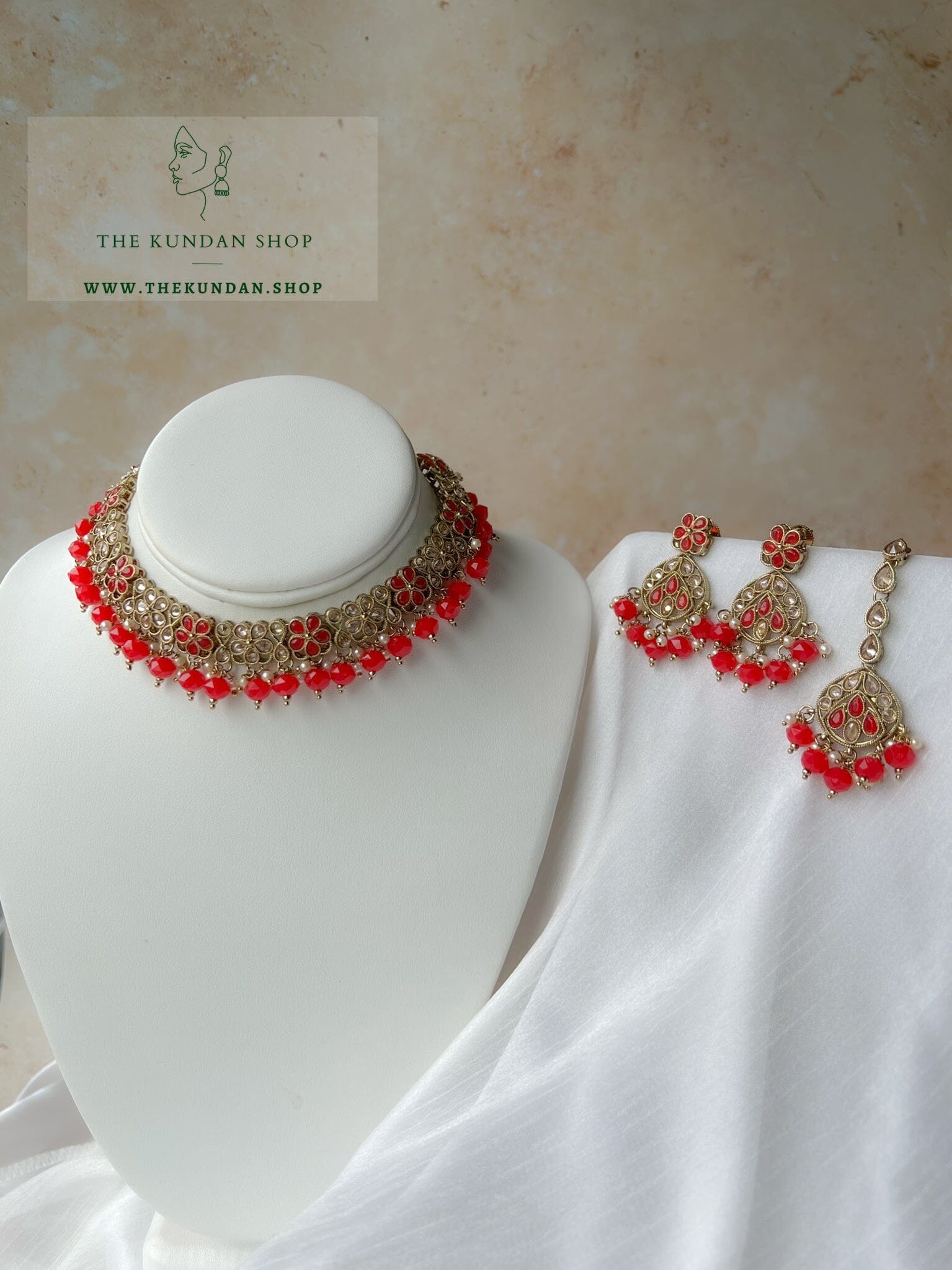 Imagine Polki in Red Necklace Sets THE KUNDAN SHOP 
