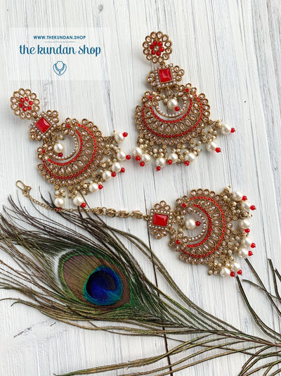 Endearing Polki in Red THE KUNDAN SHOP 