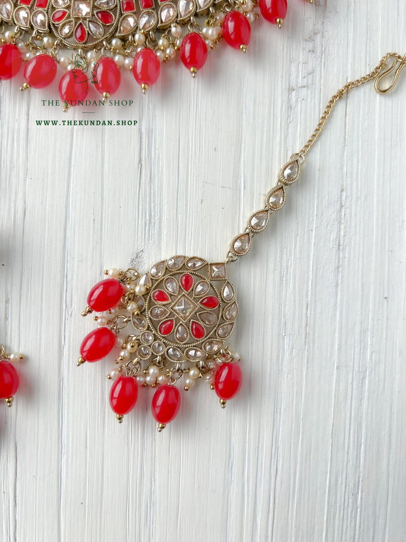 Sundown in Red Necklace Sets THE KUNDAN SHOP 