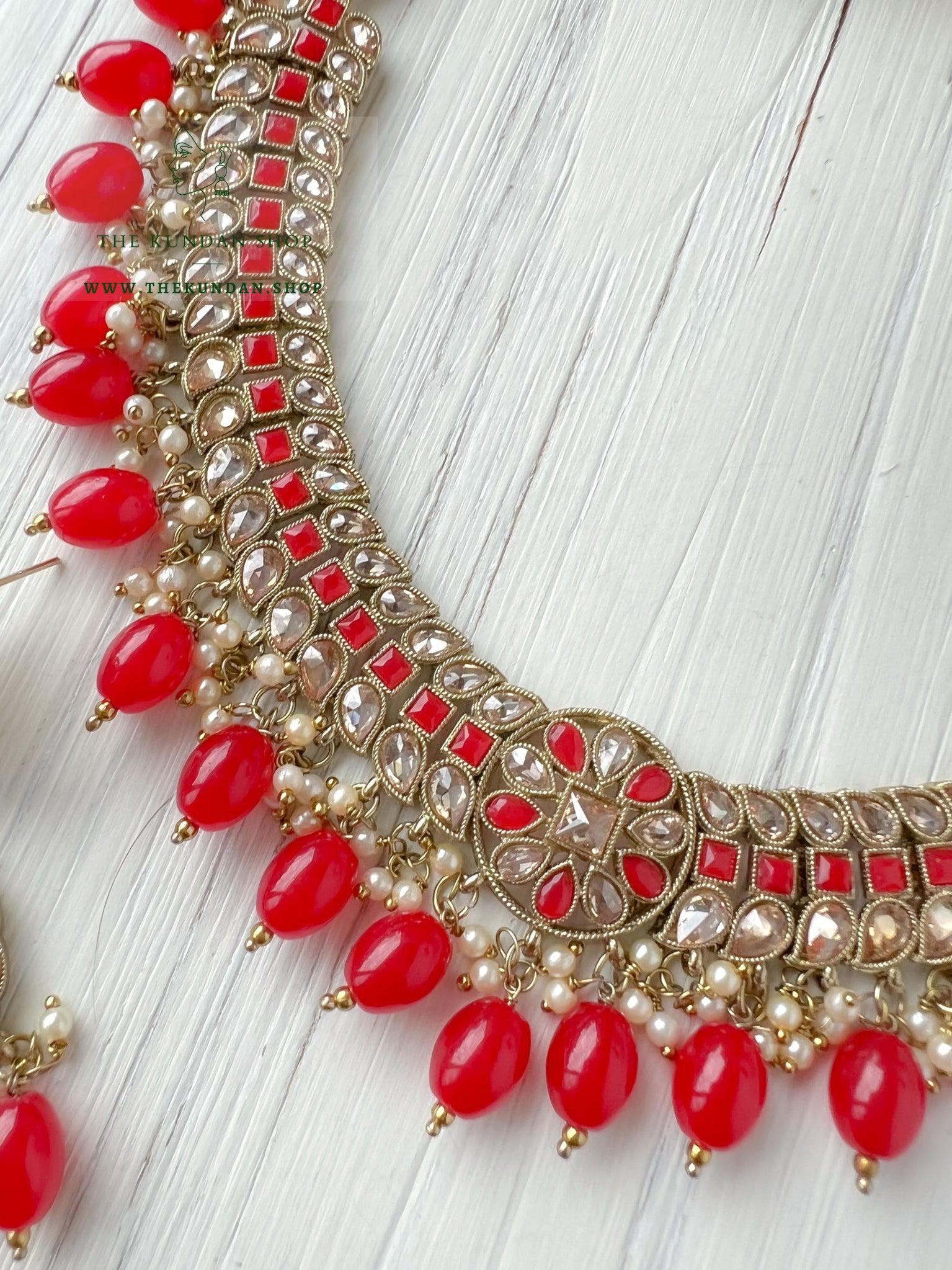 Sundown in Red Necklace Sets THE KUNDAN SHOP 