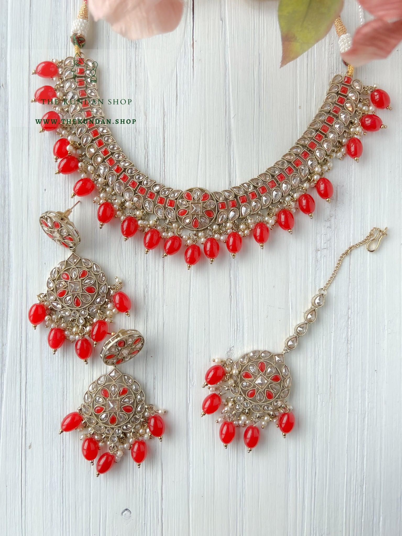 Sundown in Red Necklace Sets THE KUNDAN SHOP 