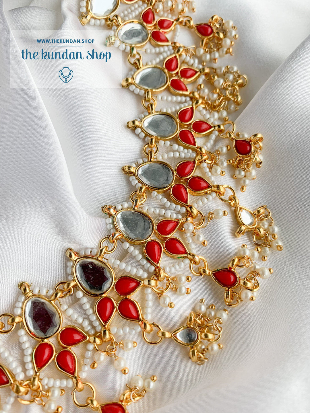 Storytelling in Red Necklace Sets THE KUNDAN SHOP 