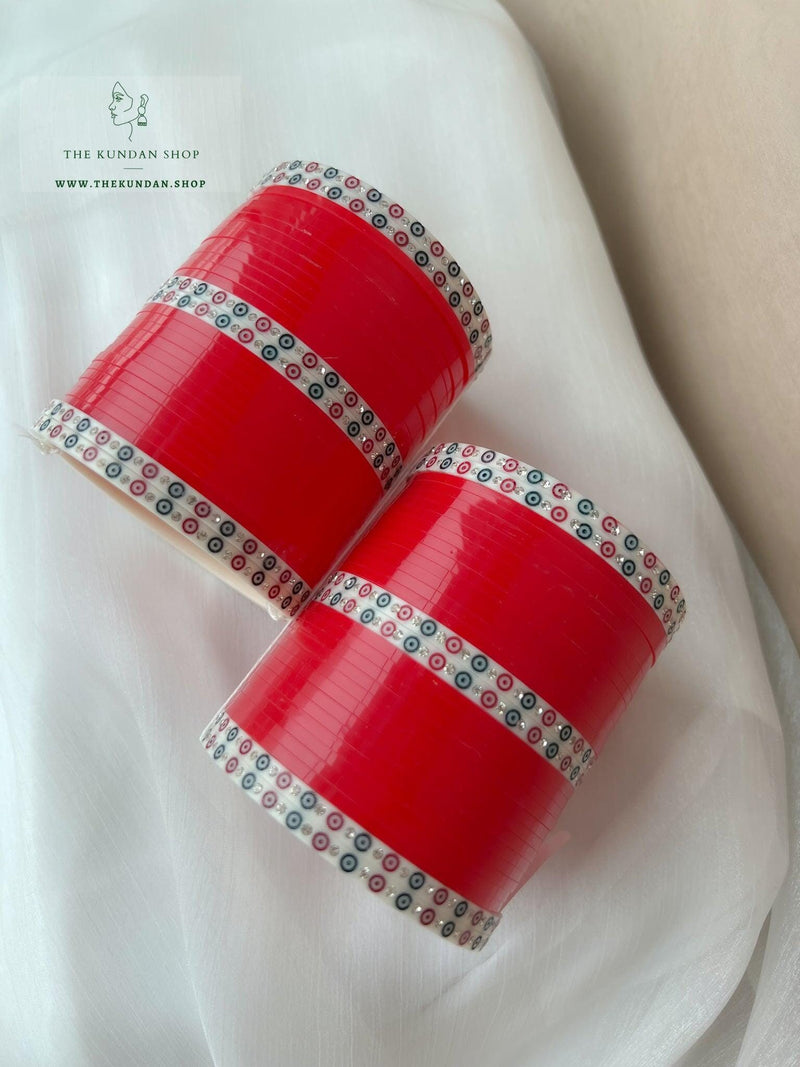 Simple Chooda in Red Bangles THE KUNDAN SHOP 