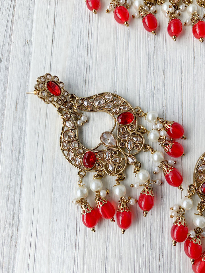 Runaway in Red Necklace Sets THE KUNDAN SHOP 