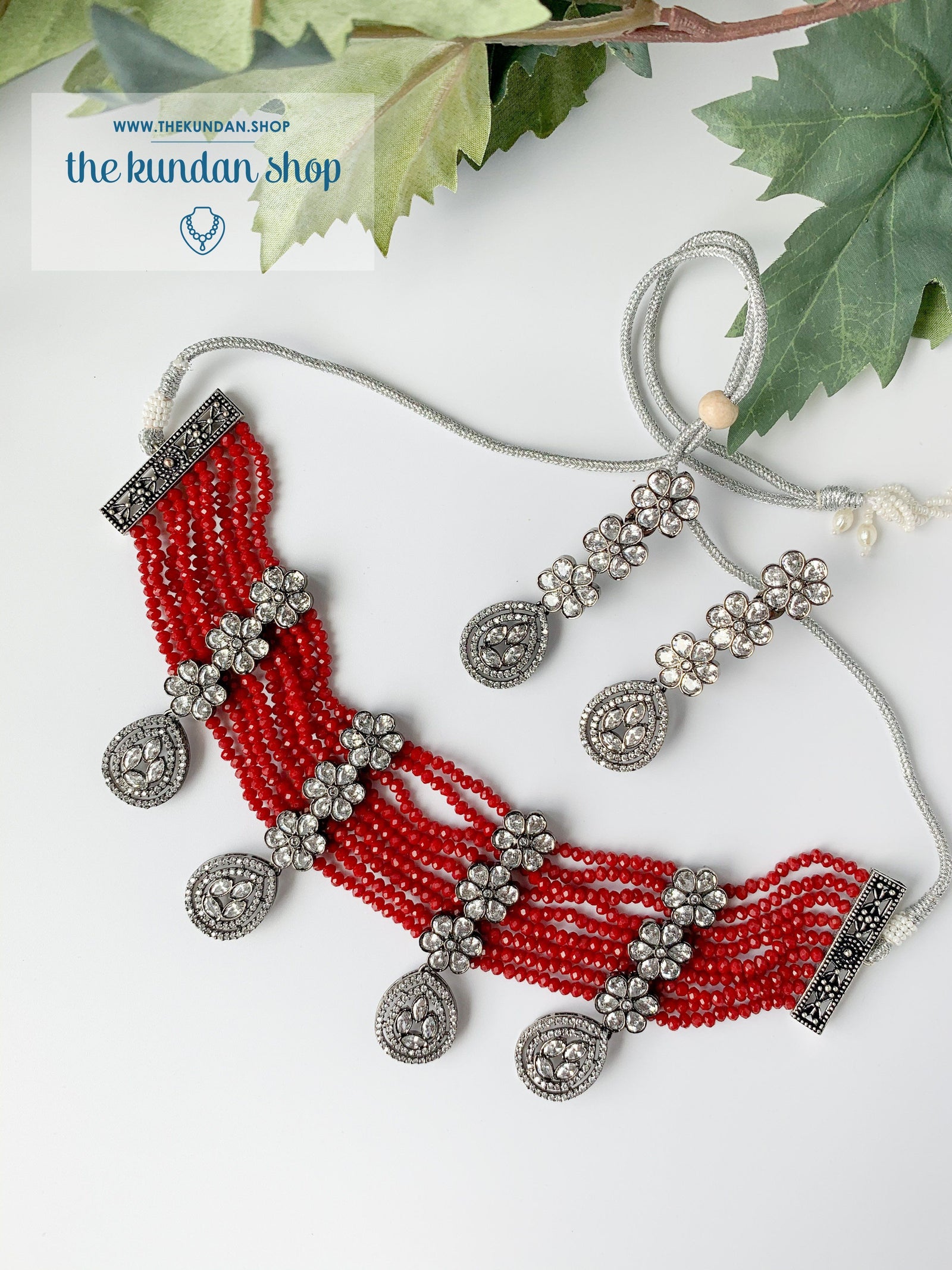 Posh in Red Necklace Sets THE KUNDAN SHOP 