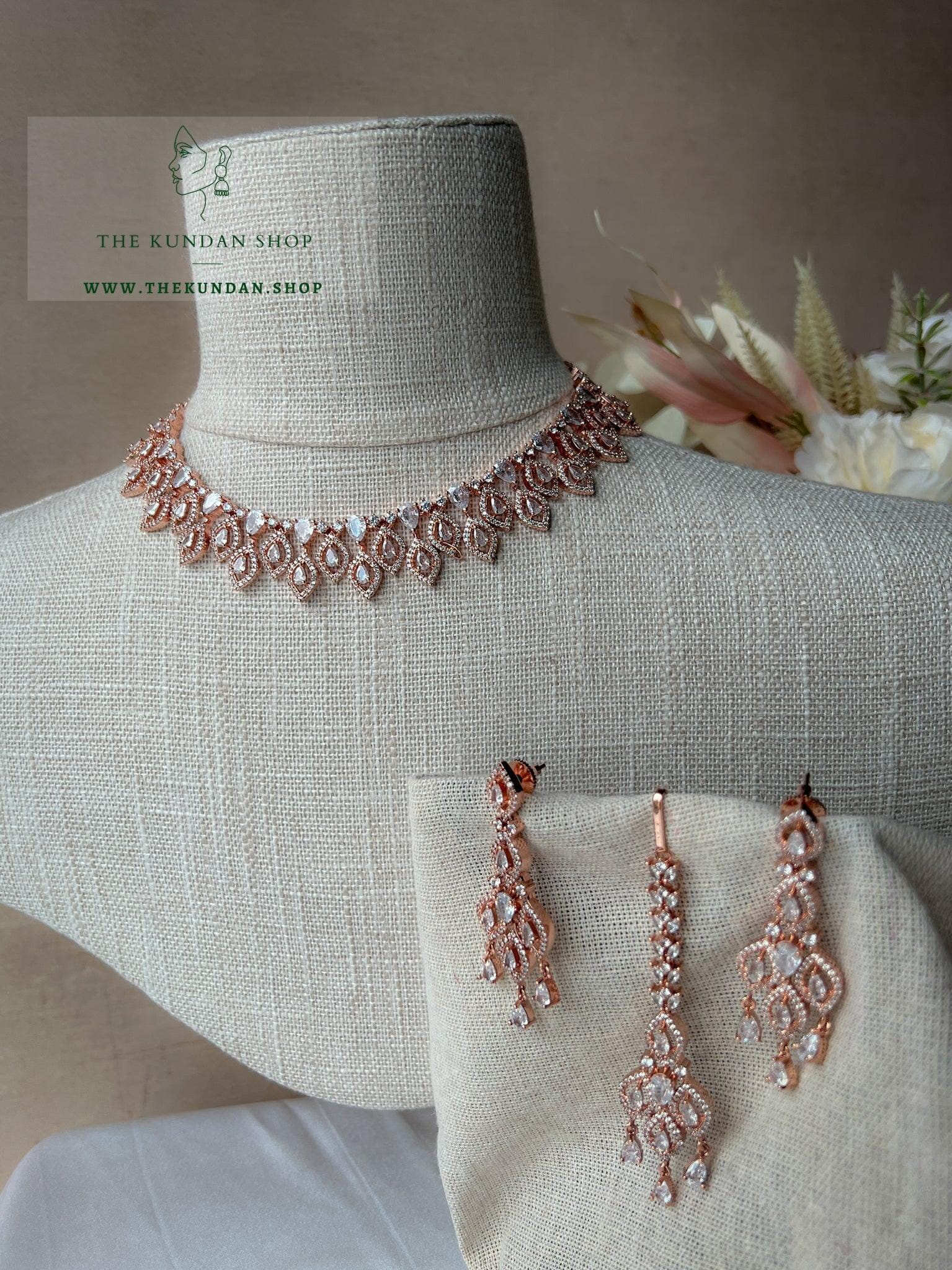 Fine Selection in Rose Gold Necklace Sets THE KUNDAN SHOP 