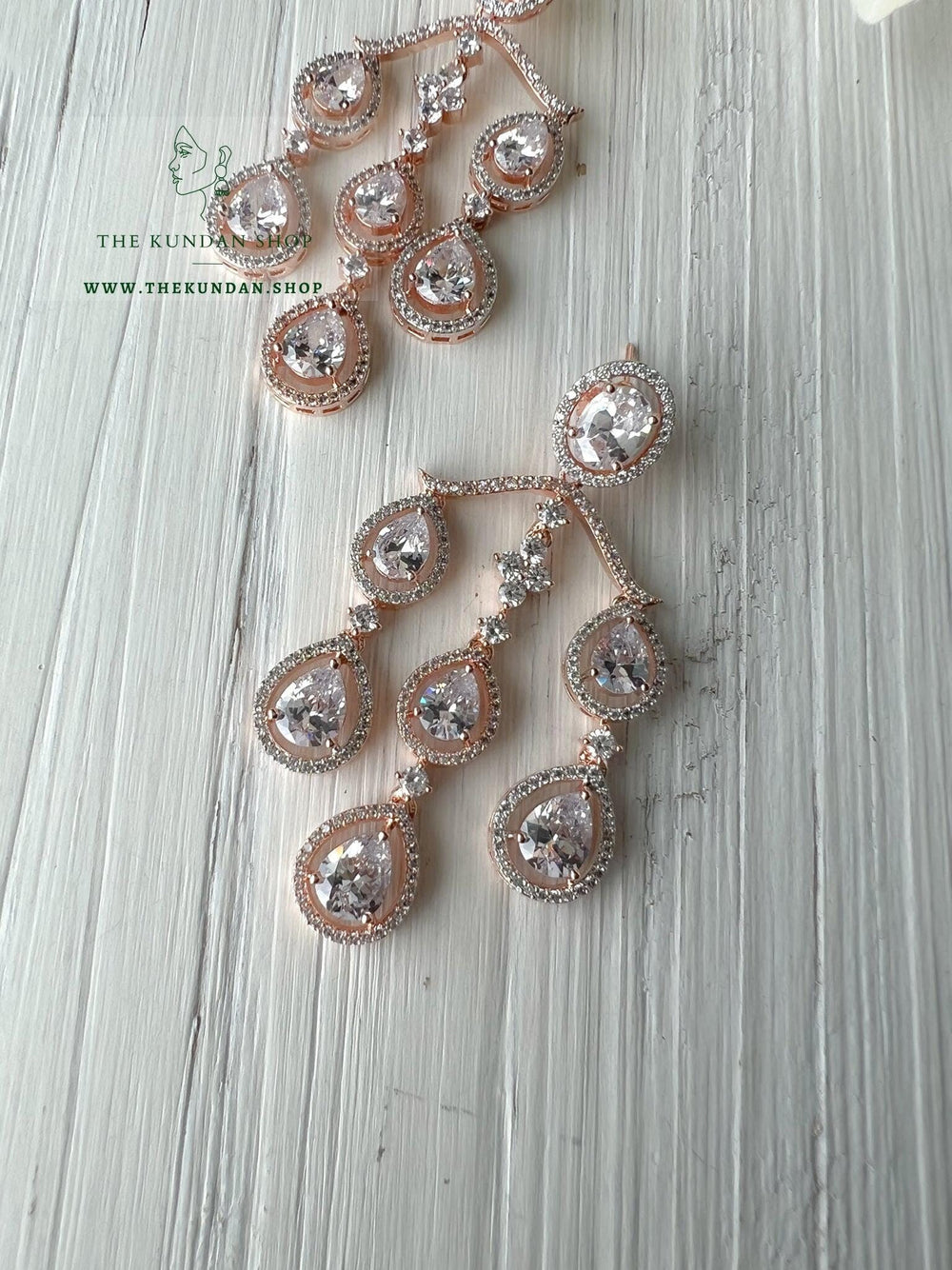 Complimentary in Rose Gold Earrings THE KUNDAN SHOP Clear 