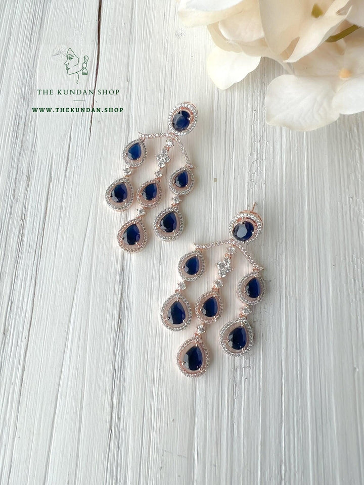 Complimentary in Rose Gold Earrings THE KUNDAN SHOP Sapphire 