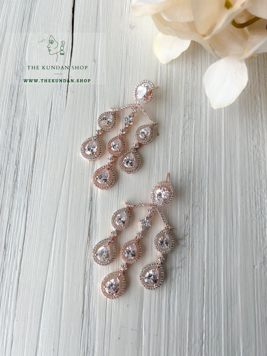 Complimentary in Rose Gold Earrings THE KUNDAN SHOP 