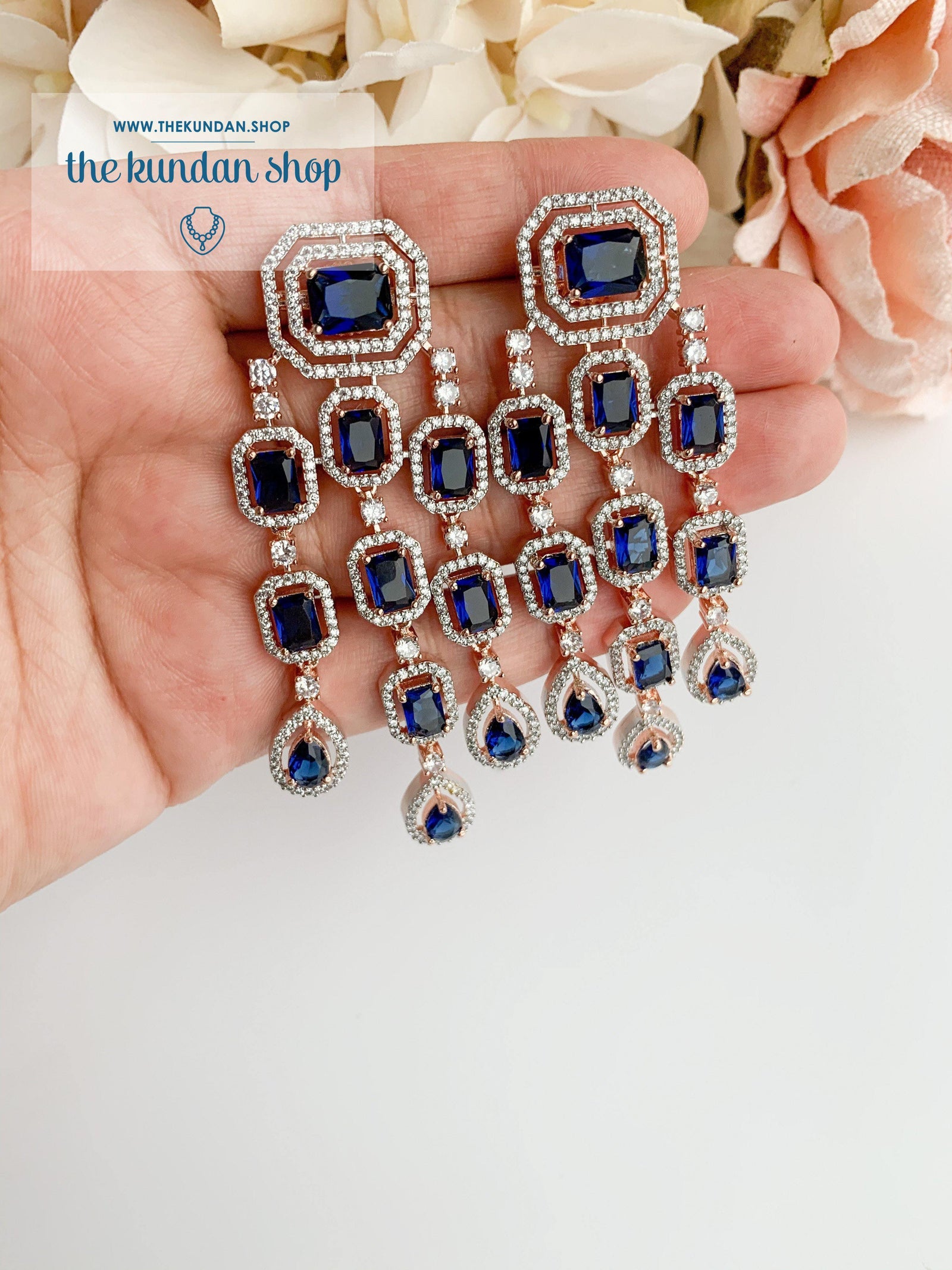 A Modern Twist in Rose Gold Earrings THE KUNDAN SHOP Sapphire 