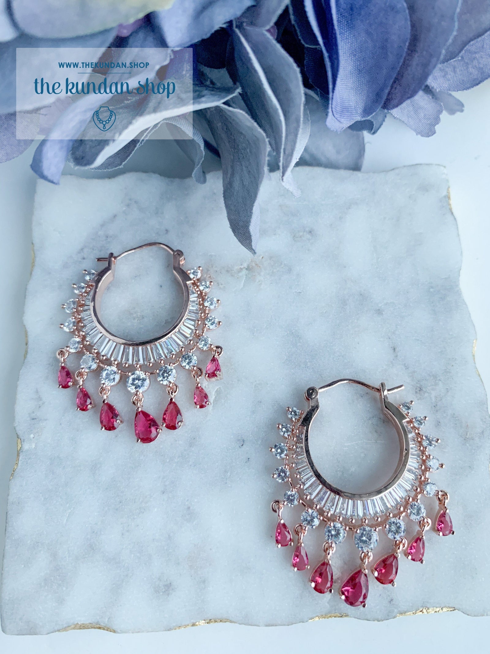 The Dainty Waali in Rose Gold Earrings THE KUNDAN SHOP 