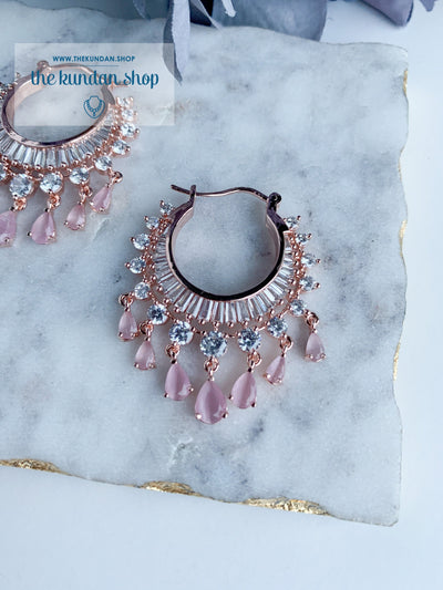 The Dainty Waali in Rose Gold Earrings THE KUNDAN SHOP Light Pink 