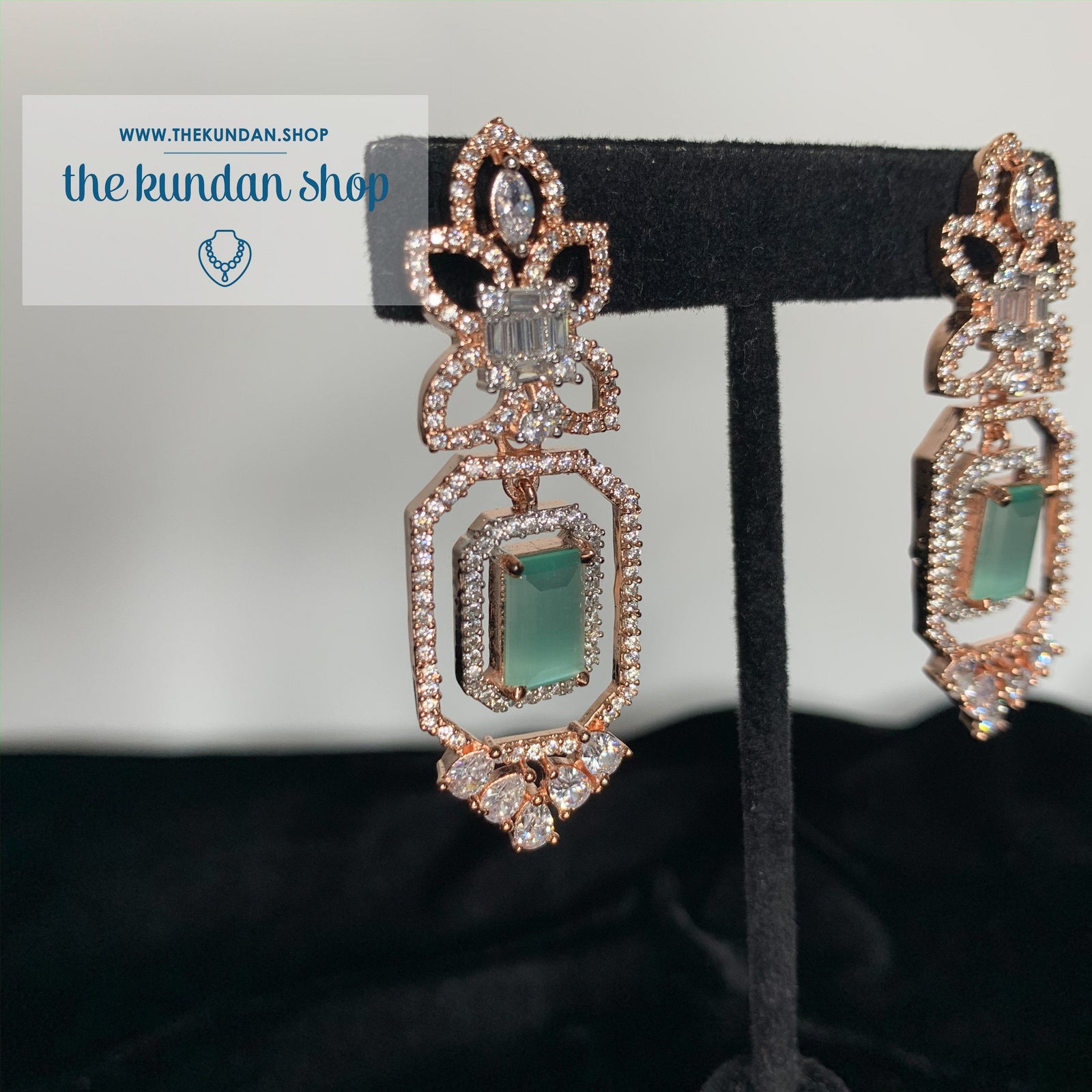 Luminous in Rose Gold, Earrings - THE KUNDAN SHOP