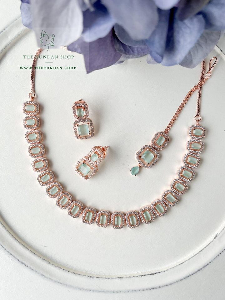 Double Drops in Rose Gold Necklace Sets THE KUNDAN SHOP Mint 