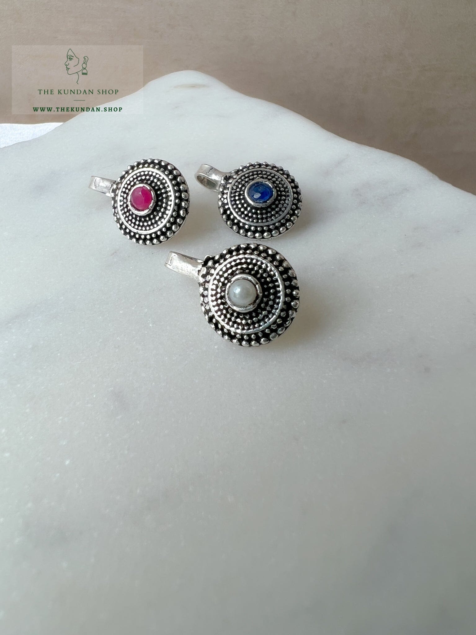 Oxidized Nose Pin - Round 1.0 Naath THE KUNDAN SHOP 