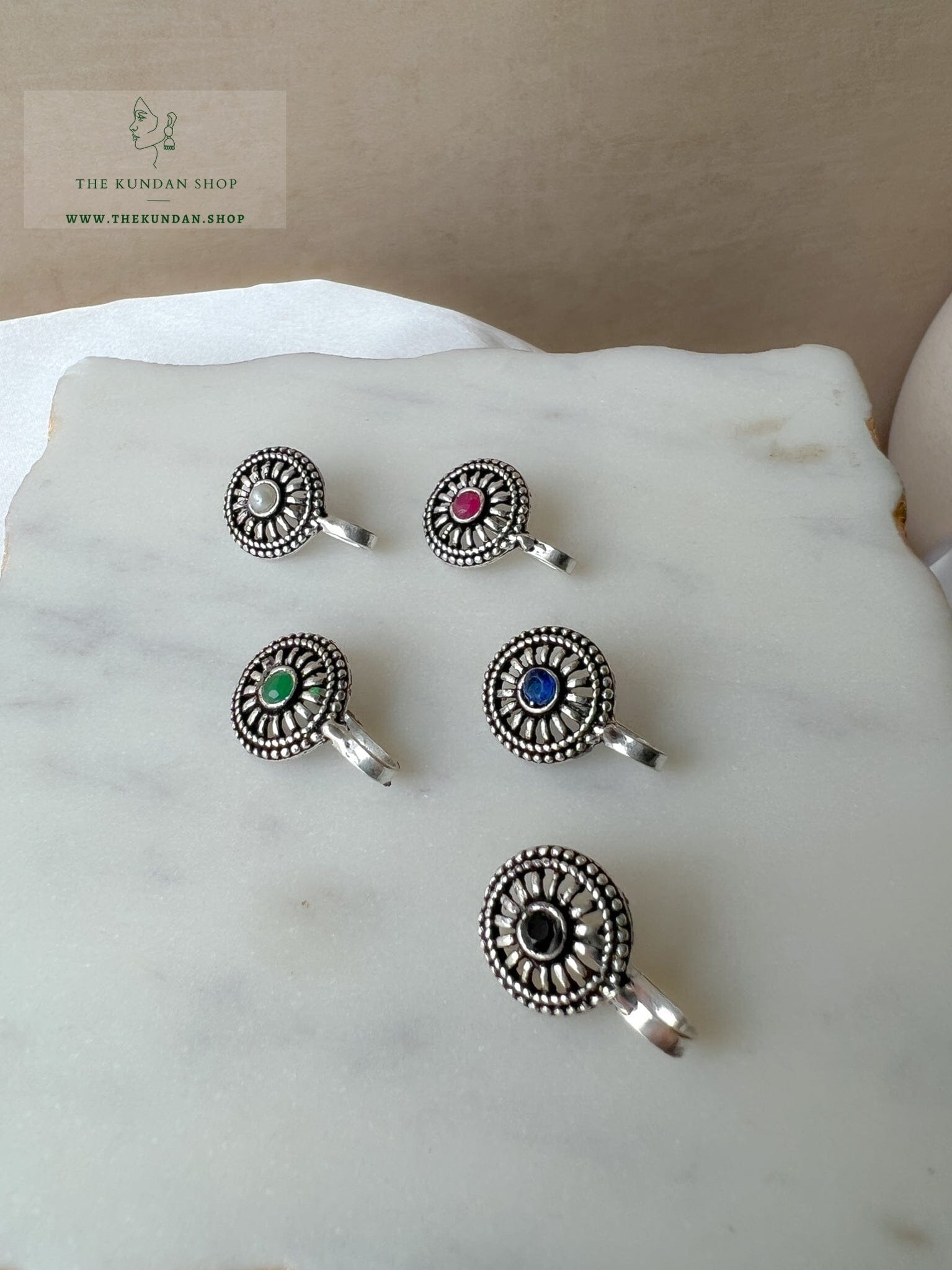 Oxidized Nose Pin - Round 2.0 Naath THE KUNDAN SHOP 
