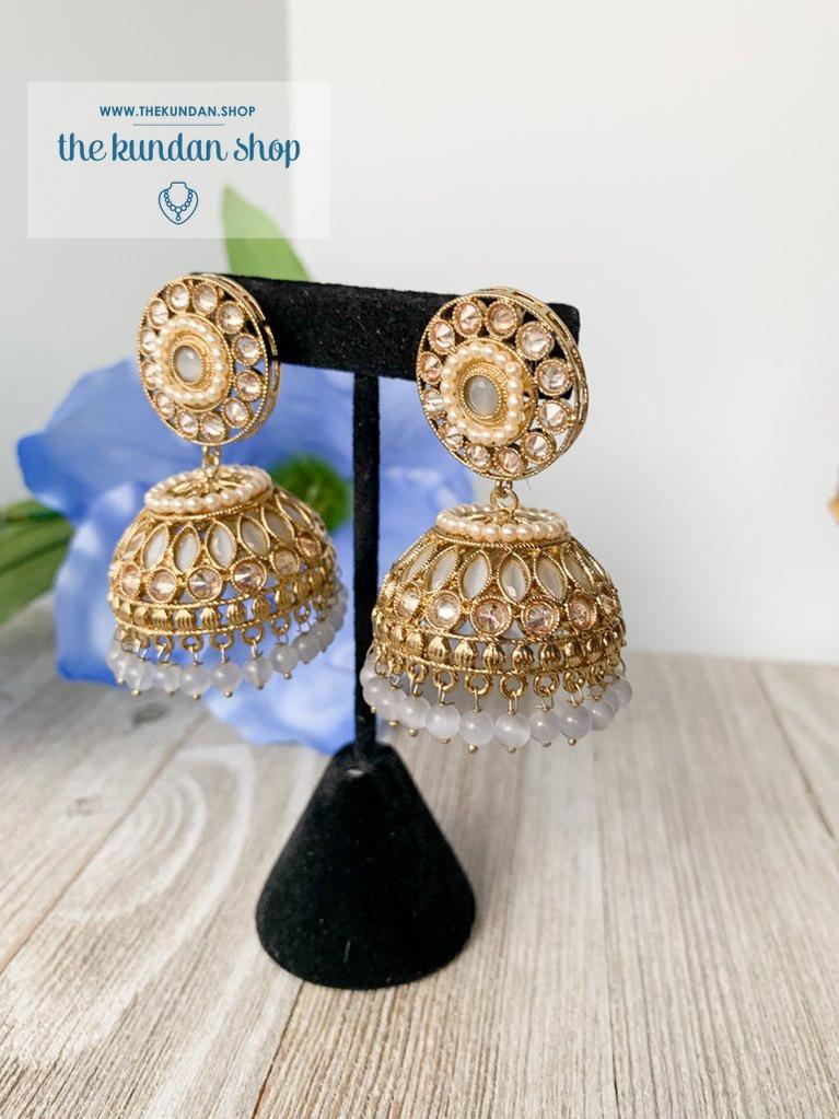 Retold in Polki Earrings THE KUNDAN SHOP Grey 