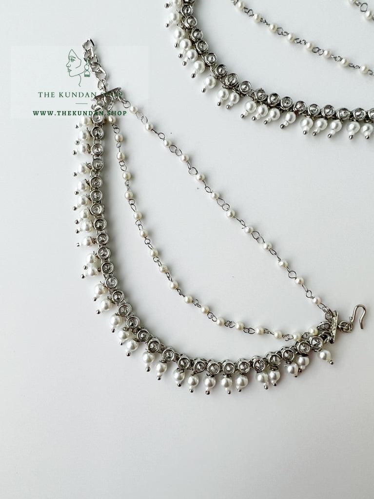 Round Polki Saharay in Silver Sahara Earrings THE KUNDAN SHOP 