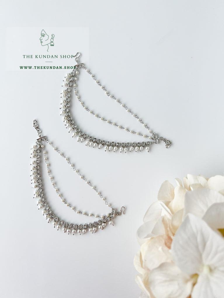 Round Polki Saharay in Silver Sahara Earrings THE KUNDAN SHOP 