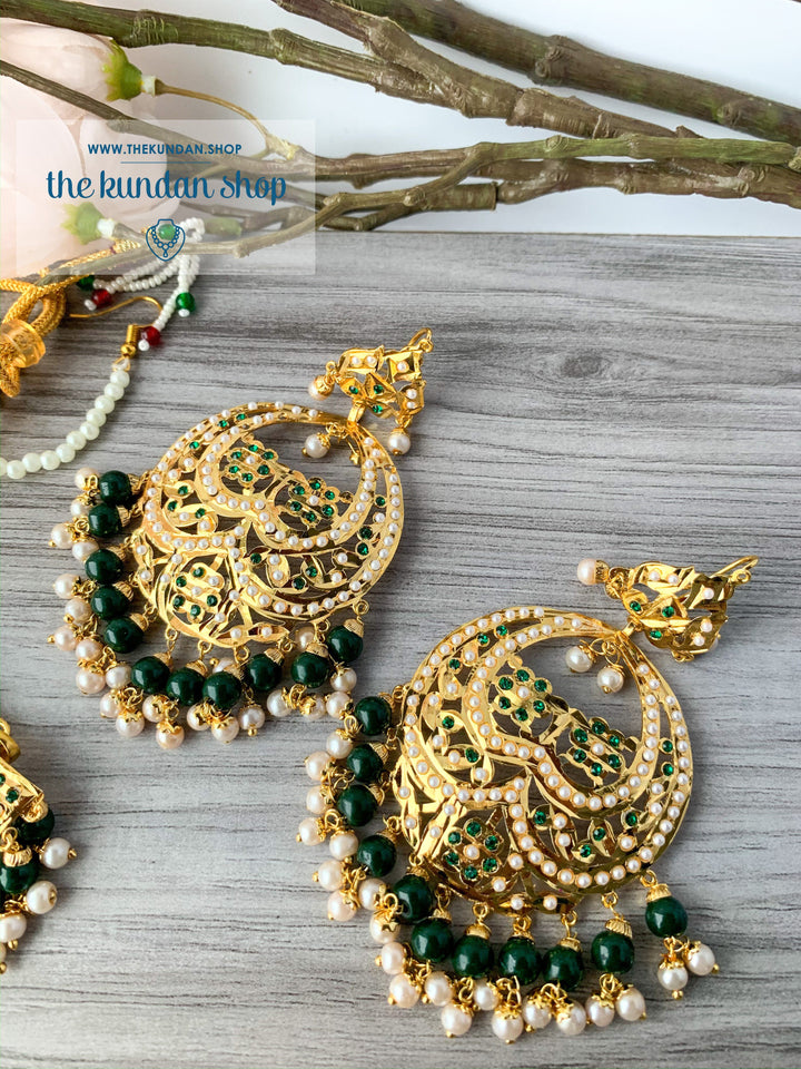 Promised Ones in Green, Necklace Sets - THE KUNDAN SHOP