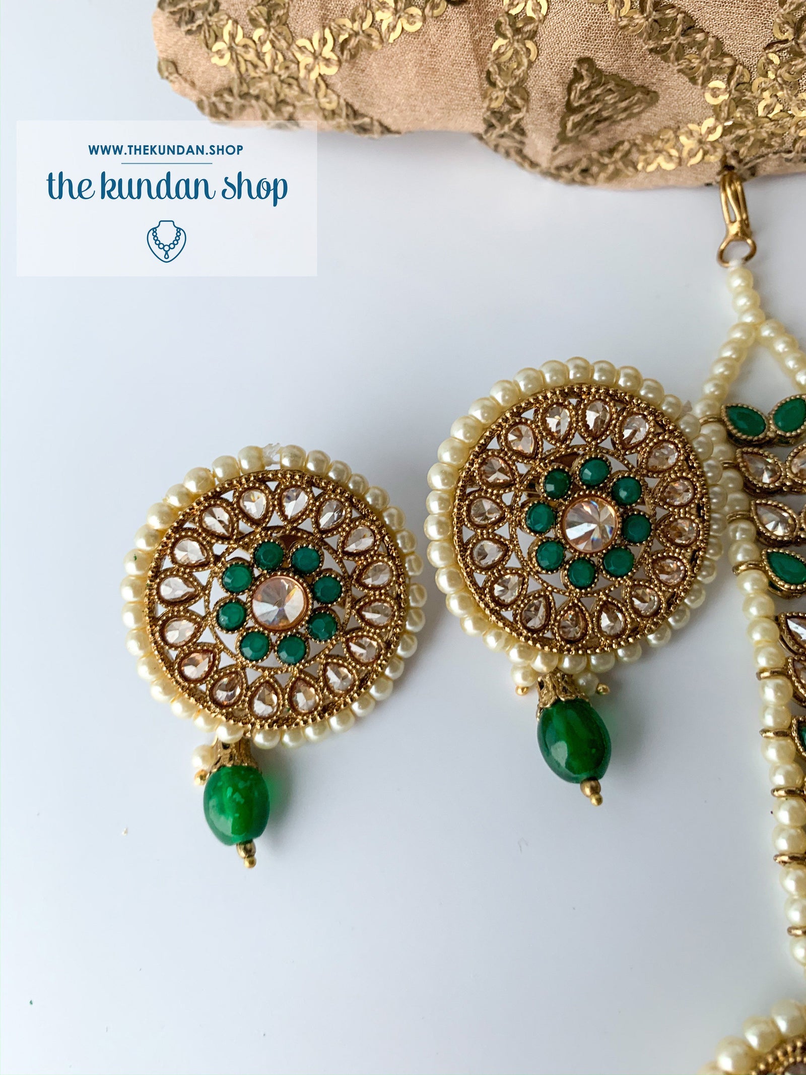 Summer of Love Tikka Set, Earrings + Tikka - THE KUNDAN SHOP