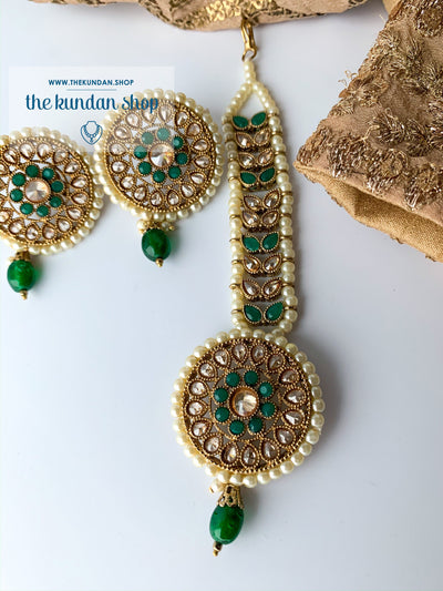 Summer of Love Tikka Set, Earrings + Tikka - THE KUNDAN SHOP