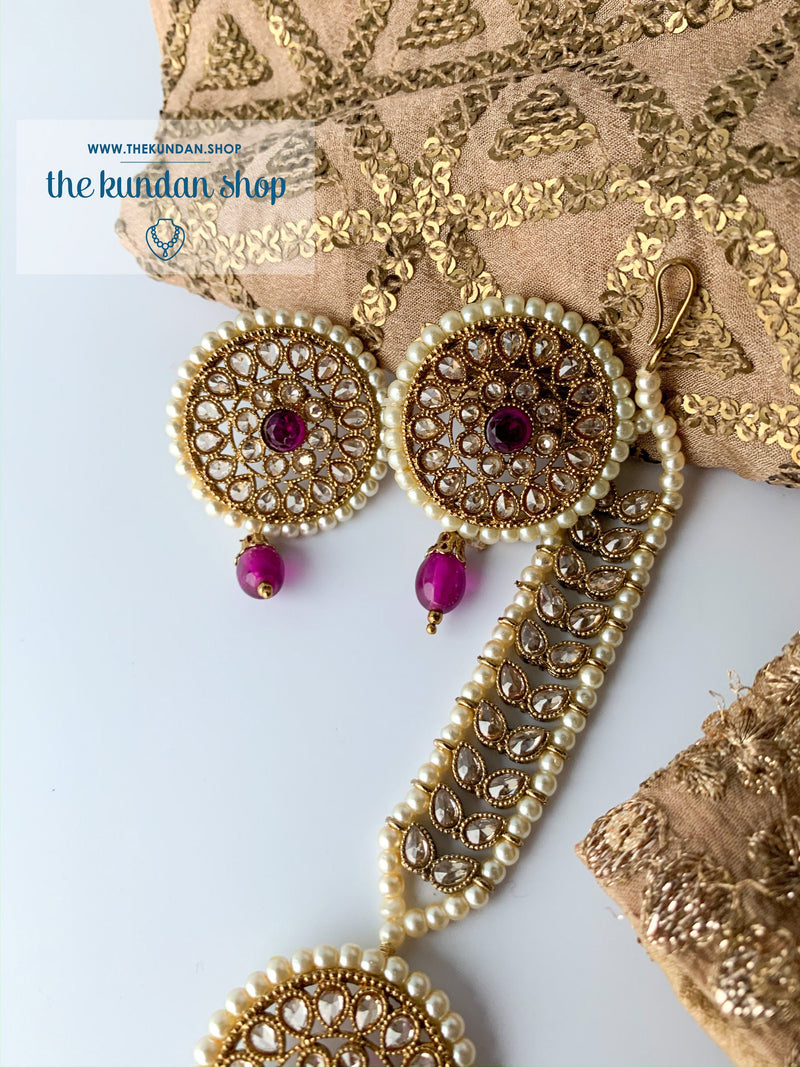 Summer of Love Tikka Set, Earrings + Tikka - THE KUNDAN SHOP