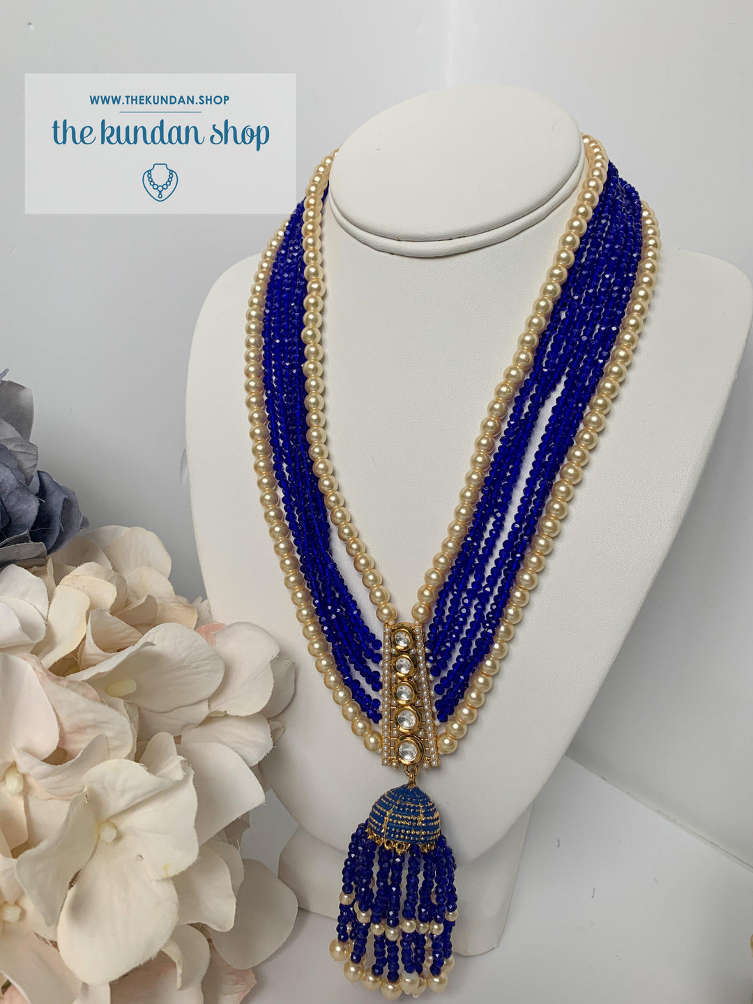 Tassel Dreams - Royal Blue Necklace Sets THE KUNDAN SHOP 