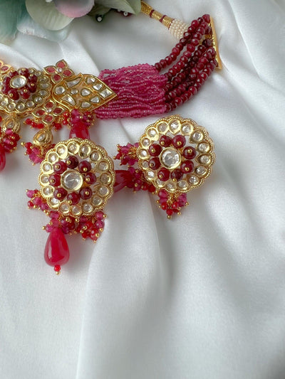 Satisfy in Ruby & Kundan Necklace Sets THE KUNDAN SHOP 