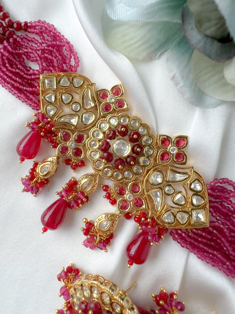 Satisfy in Ruby & Kundan Necklace Sets THE KUNDAN SHOP 