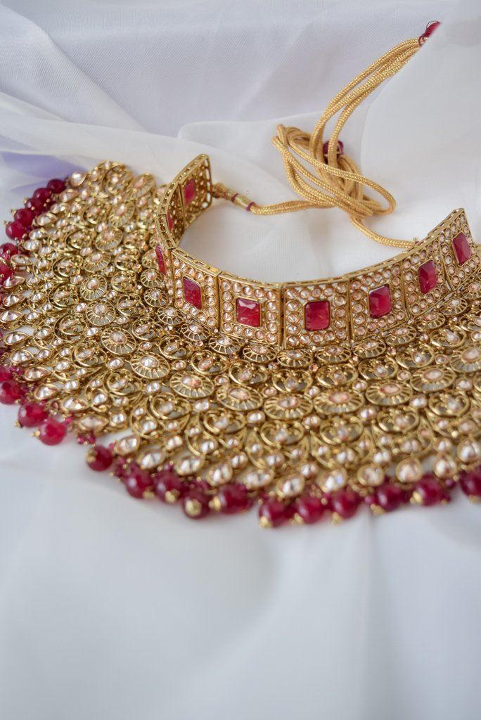 Logic in Ruby Full Bridal Set THE KUNDAN SHOP 