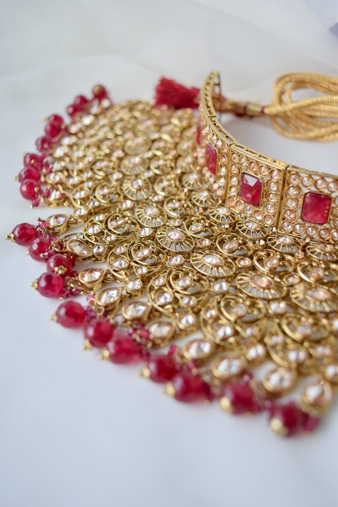 Logic in Ruby Full Bridal Set THE KUNDAN SHOP 