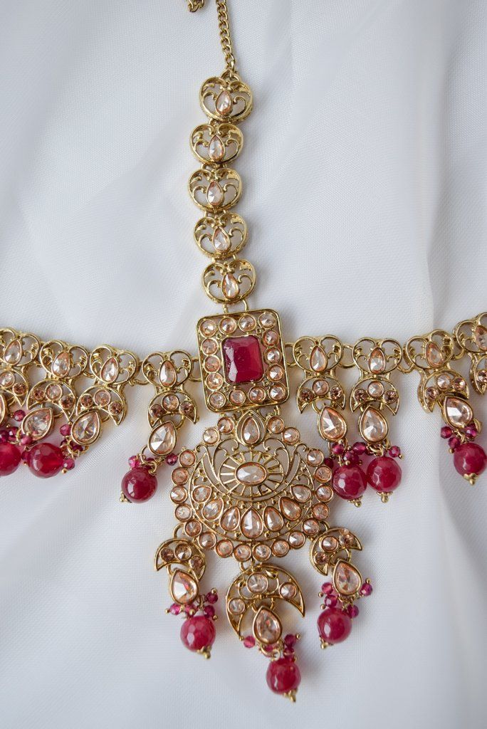 Logic in Ruby Full Bridal Set THE KUNDAN SHOP 