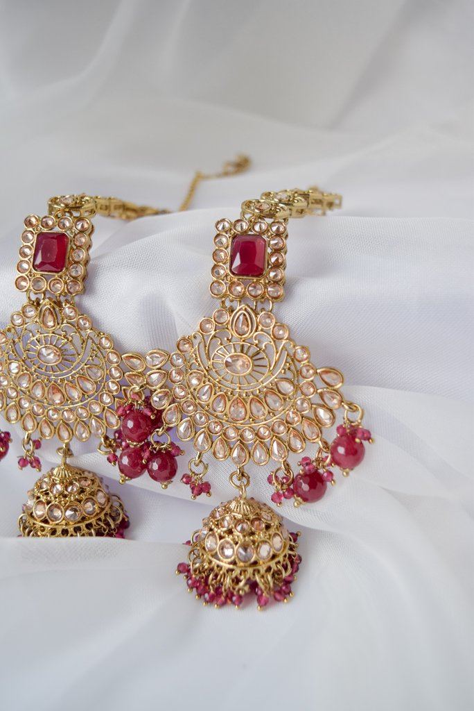 Logic in Ruby Full Bridal Set THE KUNDAN SHOP 