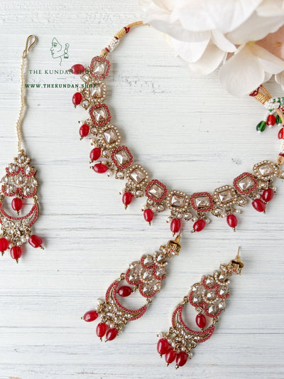 Keen in Polki in Ruby Necklace Sets THE KUNDAN SHOP 