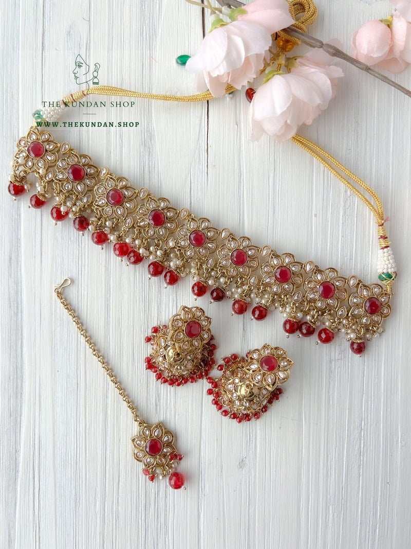 Carefree in Ruby Necklace Sets THE KUNDAN SHOP 