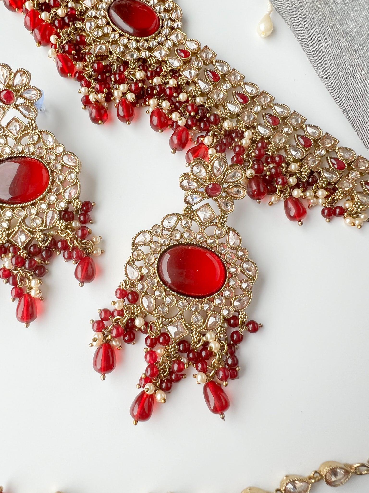Wishful Polki in Ruby Necklace Sets THE KUNDAN SHOP 
