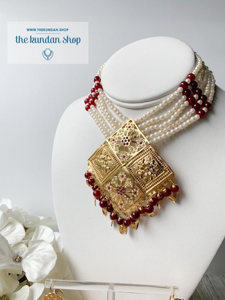 Giddha Night in Ruby Necklace Sets THE KUNDAN SHOP 