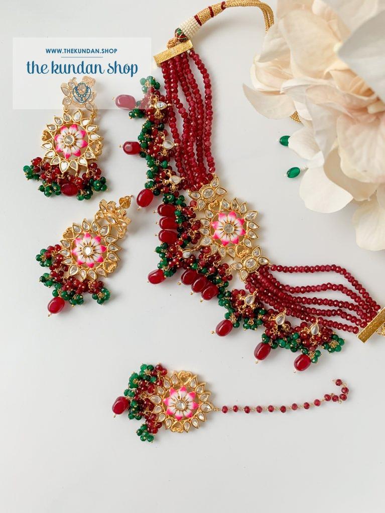 Assist in Ruby-Emerald & Kundan Necklace Sets THE KUNDAN SHOP 