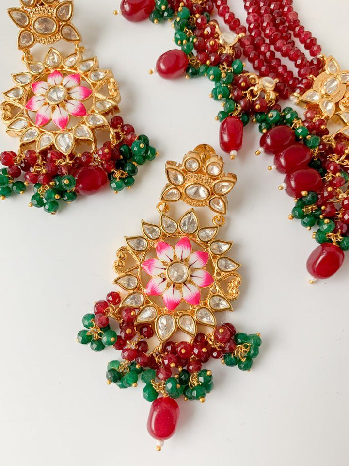 Assist in Ruby-Emerald & Kundan Necklace Sets THE KUNDAN SHOP 