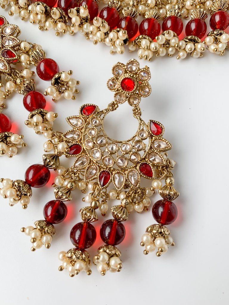 Moderate in Ruby Necklace Sets THE KUNDAN SHOP 