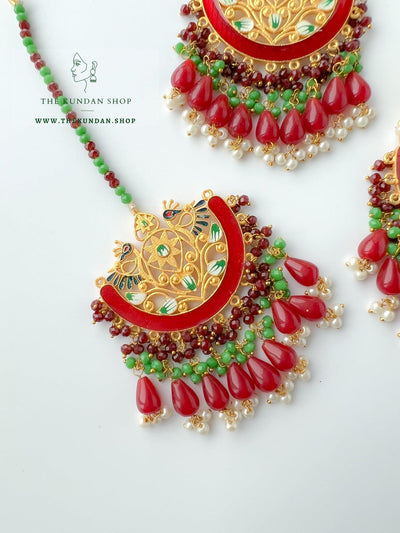 Serene Moorni in Ruby Earrings + Tikka THE KUNDAN SHOP 