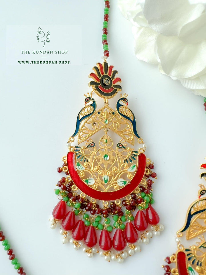 Serene Moorni in Ruby Earrings + Tikka THE KUNDAN SHOP 