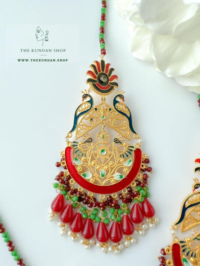 Serene Moorni in Ruby Earrings + Tikka THE KUNDAN SHOP 