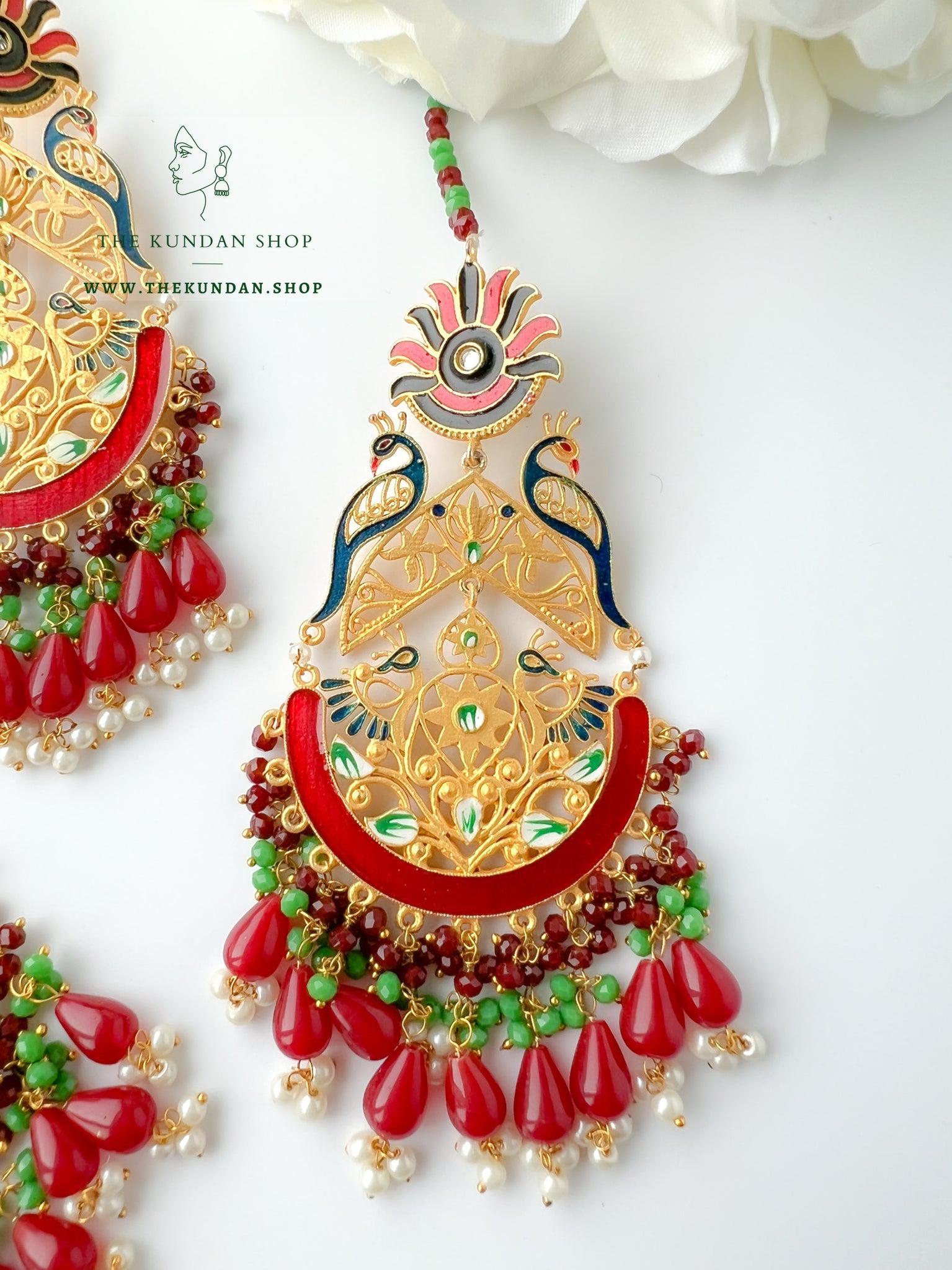 Serene Moorni in Ruby Earrings + Tikka THE KUNDAN SHOP 