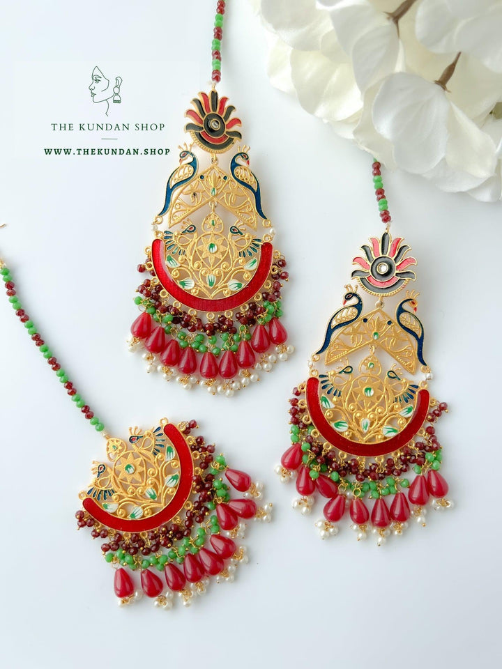 Serene Moorni in Ruby Earrings + Tikka THE KUNDAN SHOP 