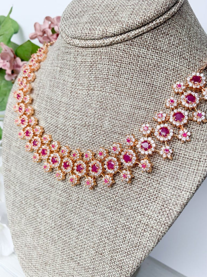 Cherished in Gold & Ruby Necklace Sets THE KUNDAN SHOP 
