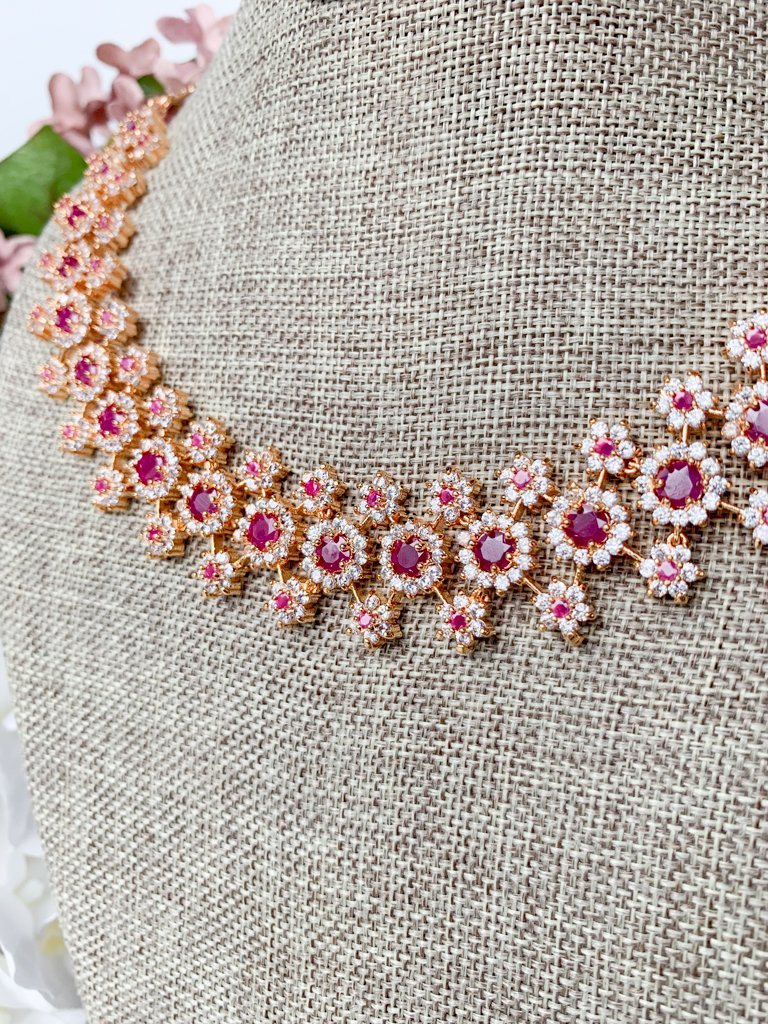 Cherished in Gold & Ruby Necklace Sets THE KUNDAN SHOP 