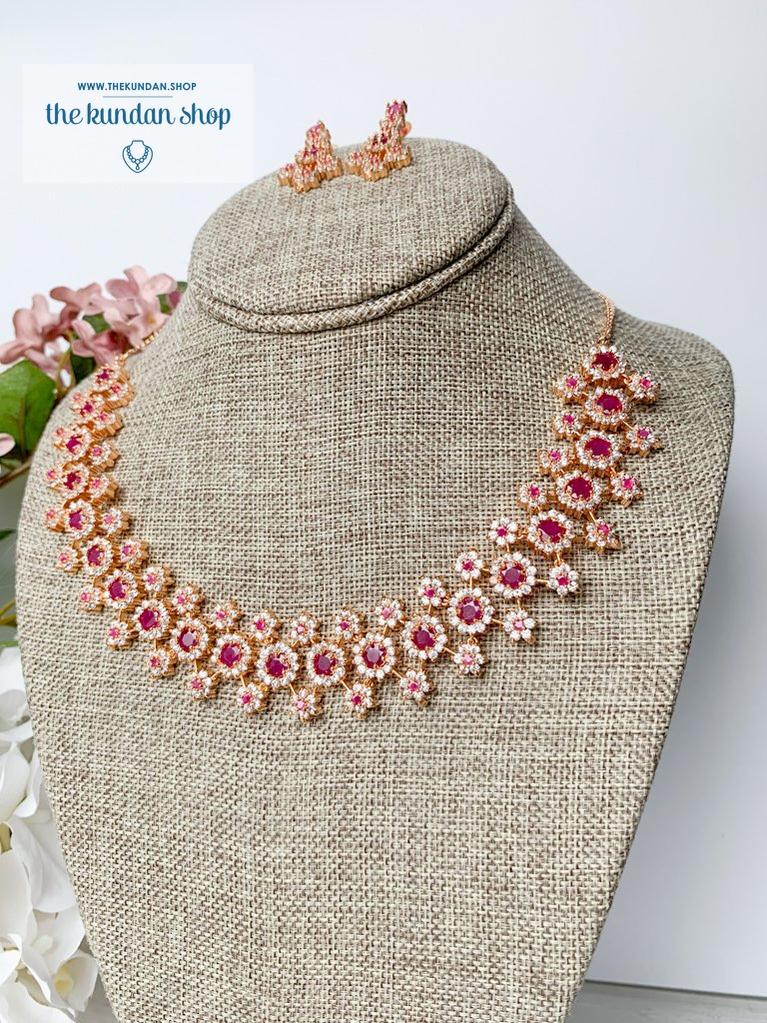 Cherished in Gold & Ruby Necklace Sets THE KUNDAN SHOP 